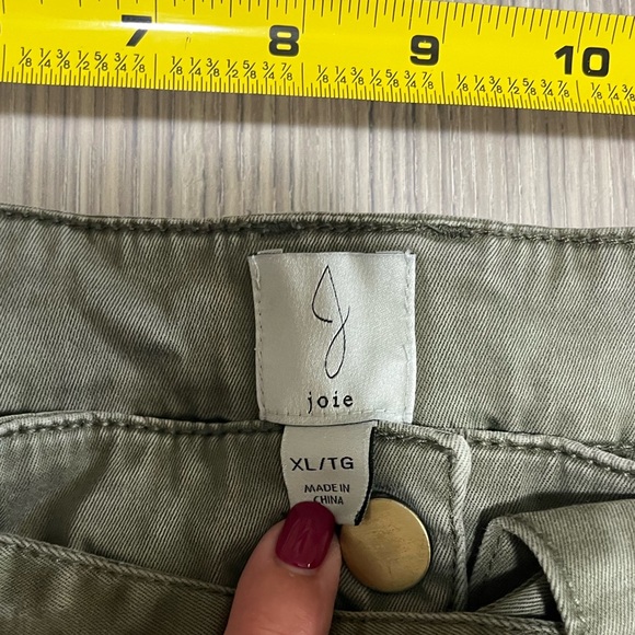 Women’s Joie Khaki/Green Belted Cotton Tencel Blend Pants size XL - Picture 5 of 6